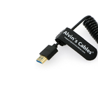 8K 2.1 HDMI High Speed Soft Coiled Cable Straight To Left Angle For Atomos Ninja V Portkeys BM5 For Feelworld Monitor
