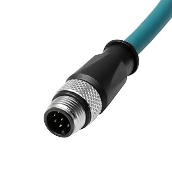 Alvin's Cables M12 A-Code 8 Pin Male to 8 Pin Female Cat6a High-Flex Shielded Sensor Actuator Cable for Cognex Industrial Camera 65.6ft, Green